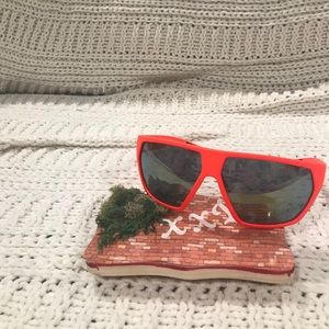 Prada (electric orange) sunglasses with hard case